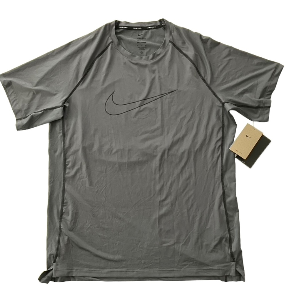 Men's Nike Pro Dri-FIT Slim Fit Tee Men's Training Size XL Charcoal Grey NEW